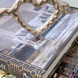Inspire Me! Home Decor Silver Heart Eyes Glasses Decorative Sculpture