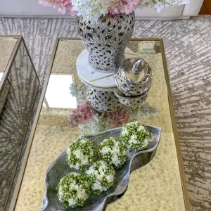 Inspire Me! Home Decor Silver Oblong Leaf Tray