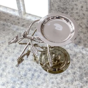 Inspire Me! Home Decor Silver Candle Holder With Leaf Branch Design