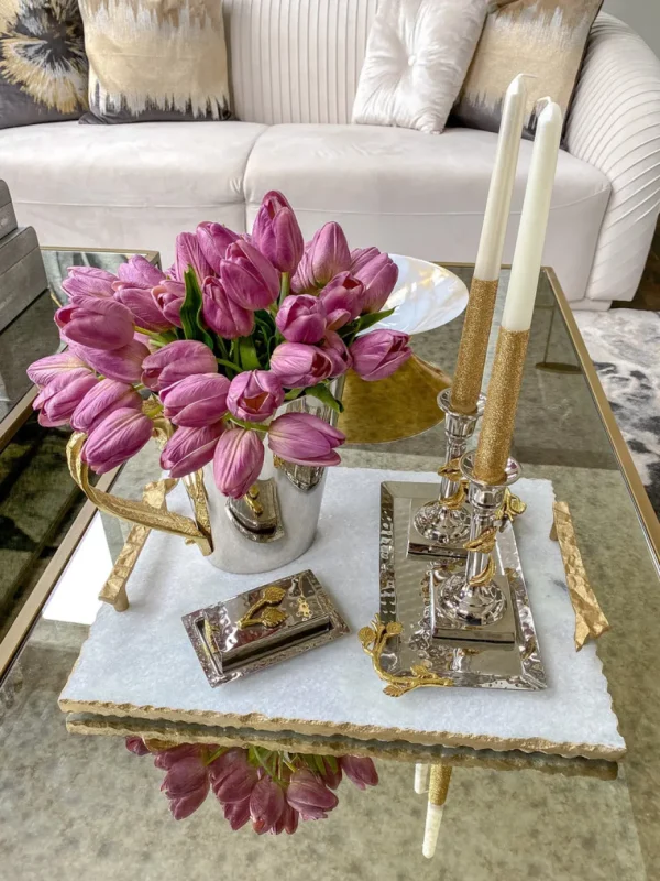 Inspire Me! Home Decor Silver Match Holder With Gold Detailing