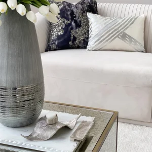 Inspire Me! Home Decor Silver Leaf Tea Light Holder