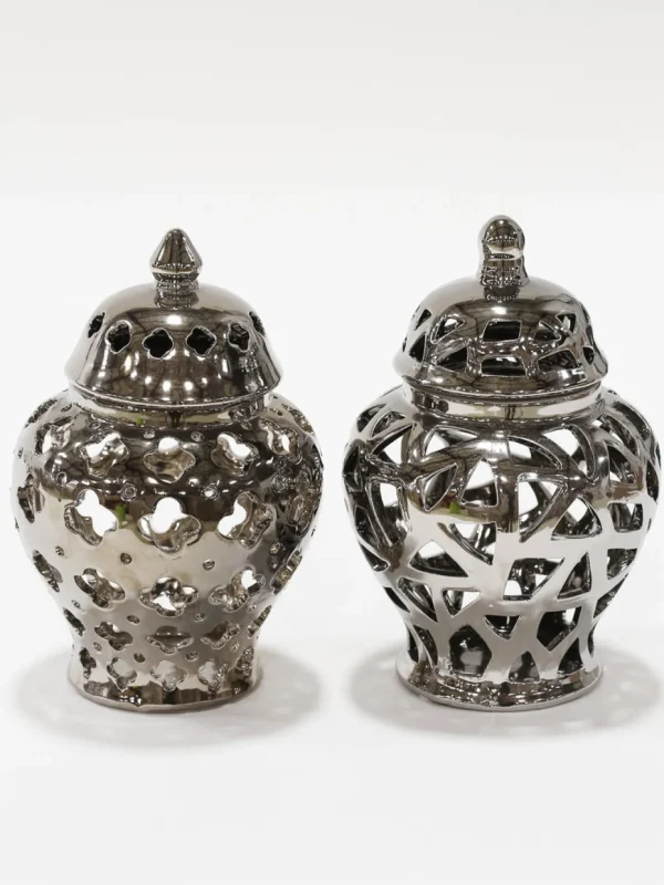 Inspire Me! Home Decor Silver Extra Mini Ginger Jar
