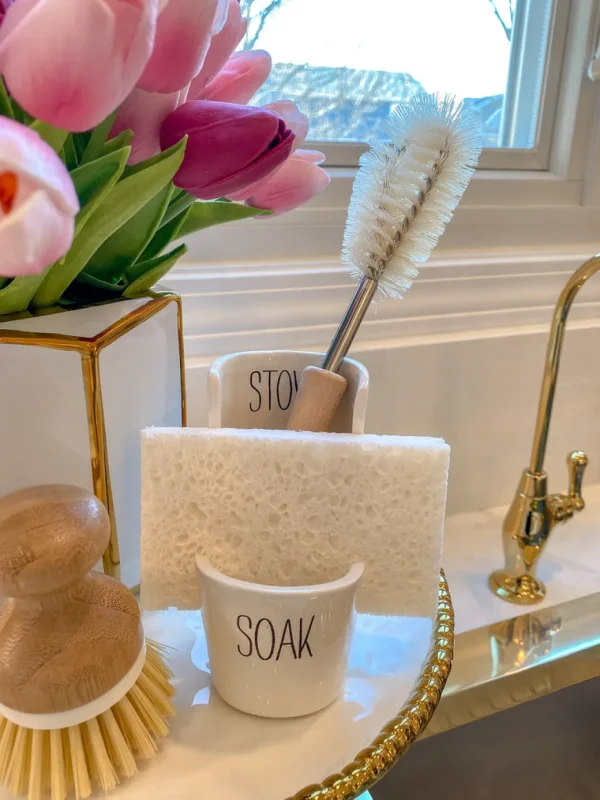 Inspire Me! Home Decor Sink Caddy Set- Includes Brush, Sponge, And Dish