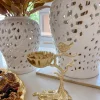 Inspire Me! Home Decor Snack Bowl On Gold Tree Stand With Bird