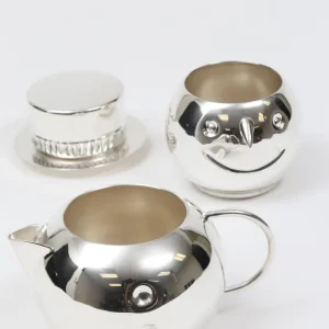 Inspire Me! Home Decor Snowman Sugar And Creamer Set Silver