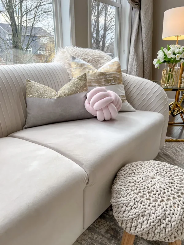 Inspire Me! Home Decor Soft Pink Velvet Knot Pillow (3 Sizes) Pillows