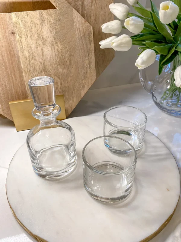 Inspire Me! Home Decor Stackable Glass Decanter W/ Glasses KITCHEN