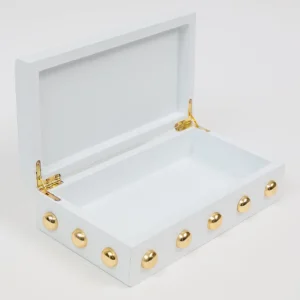 Inspire Me! Home Decor Studded Decorative Wood Boxes (4 Colors)
