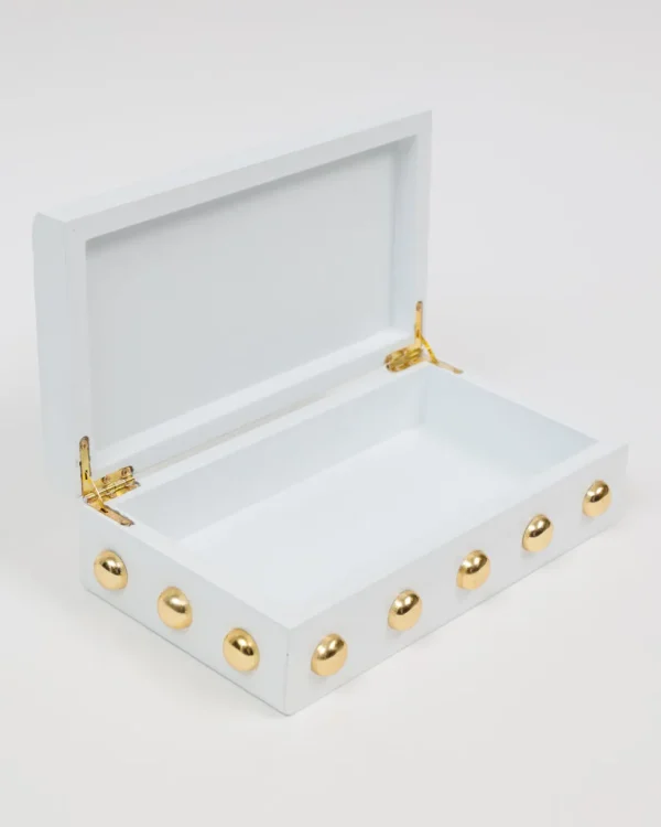 Inspire Me! Home Decor Studded Decorative Wood Boxes (4 Colors)