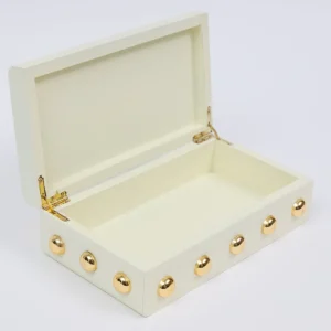 Inspire Me! Home Decor Studded Decorative Wood Boxes (4 Colors)