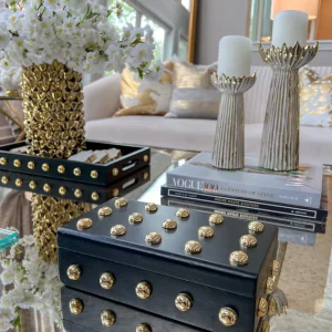 Inspire Me! Home Decor Studded Decorative Wood Boxes (4 Colors)