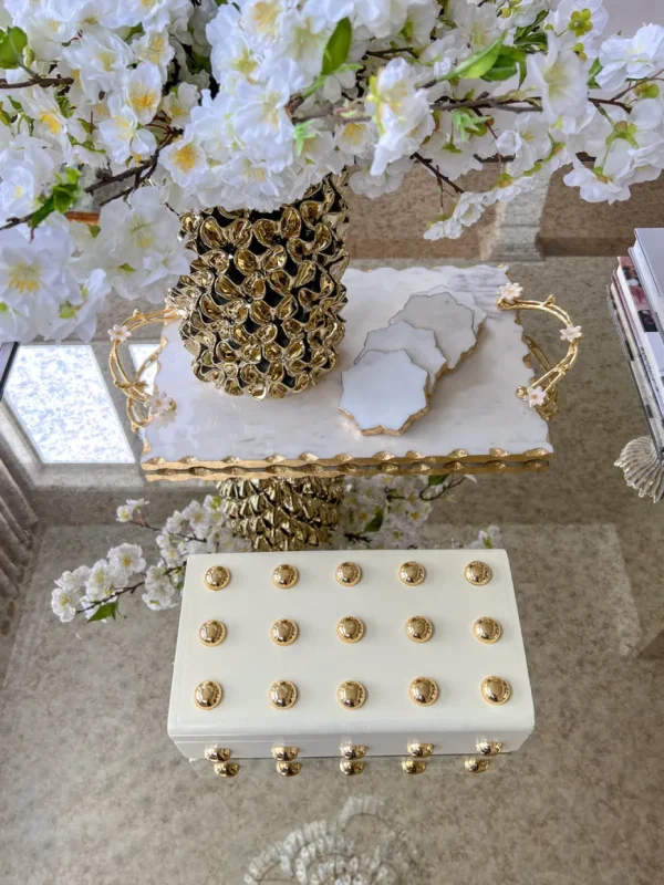 Inspire Me! Home Decor Studded Decorative Wood Boxes (4 Colors)