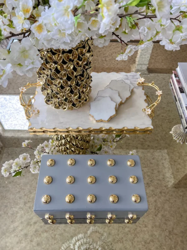 Inspire Me! Home Decor Studded Decorative Wood Boxes (4 Colors)