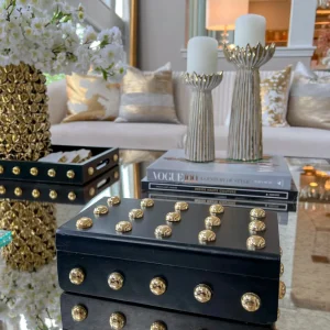Inspire Me! Home Decor Studded Decorative Wood Boxes (4 Colors)