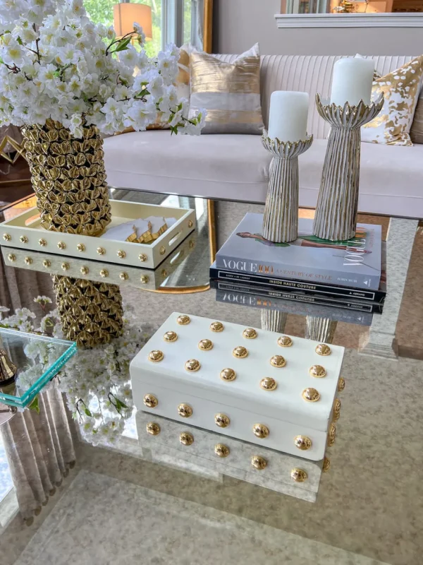Inspire Me! Home Decor Studded Decorative Wood Boxes (4 Colors)