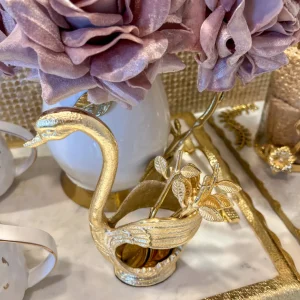 Inspire Me! Home Decor Swan Spoon Holder With 6 Tea Spoons (2 Colors)