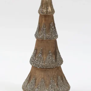 Inspire Me! Home Decor Tall Mercury Glass Tree With Glitter Gold