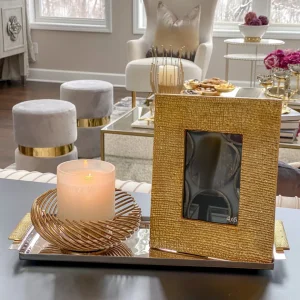 Inspire Me! Home Decor Textured Gold Metal Photo Frame