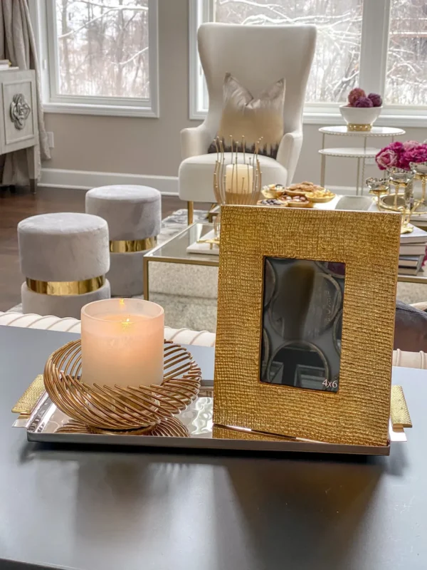 Inspire Me! Home Decor Textured Gold Metal Photo Frame