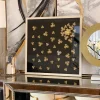Inspire Me! Home Decor WALL ART & MIRRORS Black Wall Art With Gold And Silver Metal Flowers