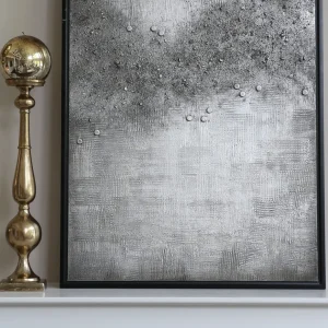 Inspire Me! Home Decor WALL ART & MIRRORS Silver Abstract Detailed Painting