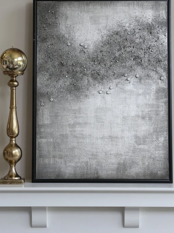 Inspire Me! Home Decor WALL ART & MIRRORS Silver Abstract Detailed Painting