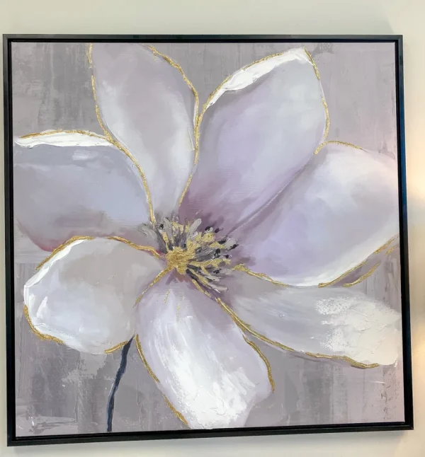 Inspire Me! Home Decor WALL ART & MIRRORS Floral Painting Wall Art W/ Gold Details