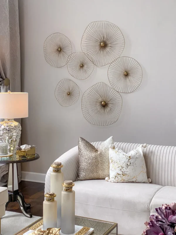 Inspire Me! Home Decor WALL ART & MIRRORS Gold Asymmetrical Circles Wall Art (Set Of 3 – 3 Different Sizes)