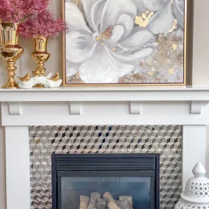 Inspire Me! Home Decor WALL ART & MIRRORS Gold Detailed Floral Wall Art Painting