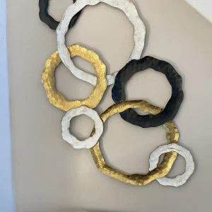 Inspire Me! Home Decor WALL ART & MIRRORS Gold, Black And White Circle Wall Decor