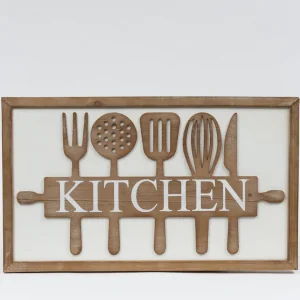 Inspire Me! Home Decor WALL ART & MIRRORS Wooden Kitchen Utensil Sign