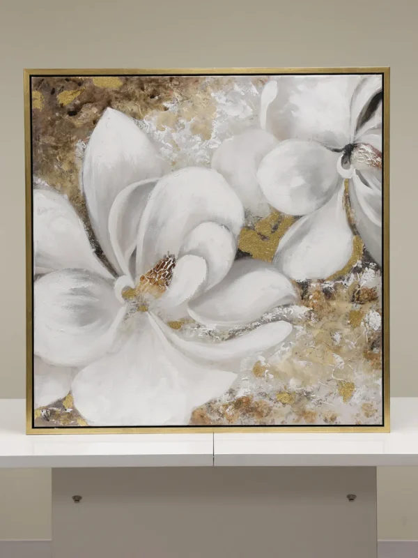 Inspire Me! Home Decor WALL ART & MIRRORS Gold Detailed Floral Wall Art Painting