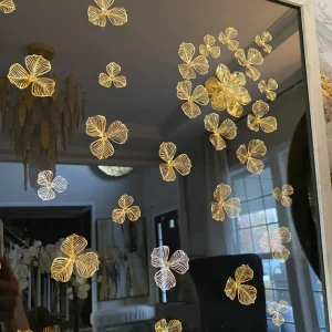 Inspire Me! Home Decor WALL ART & MIRRORS Black Wall Art With Gold And Silver Metal Flowers