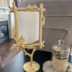Inspire Me! Home Decor WALL ART & MIRRORS Gold Branch Design Table Mirror