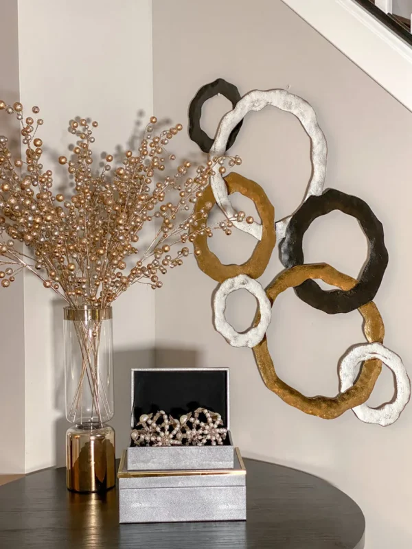 Inspire Me! Home Decor WALL ART & MIRRORS Gold, Black And White Circle Wall Decor