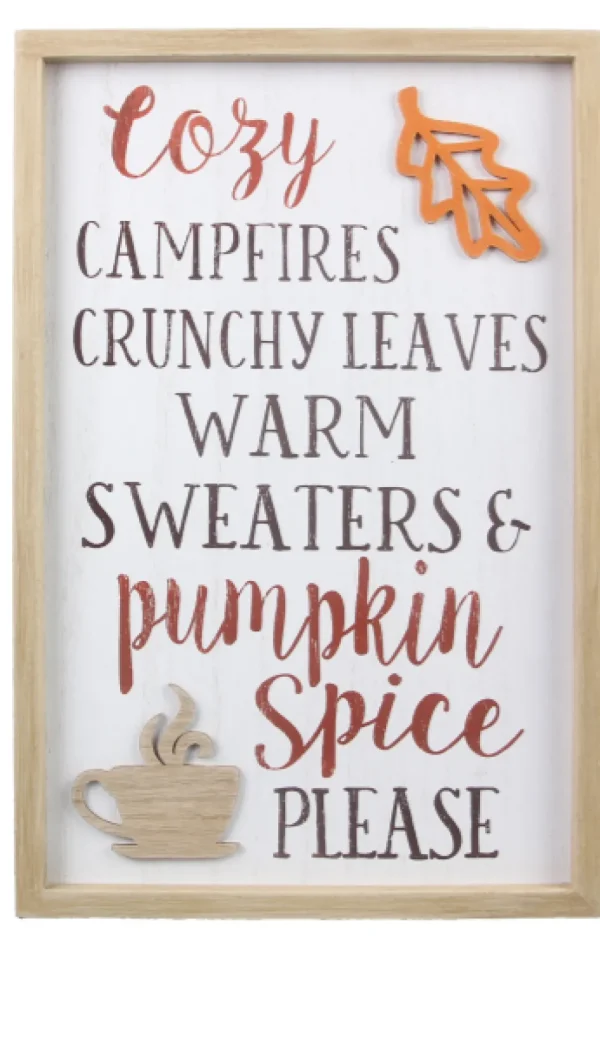 Inspire Me! Home Decor WALL ART & MIRRORS Fall Wall Decor Sign (2 Styles)