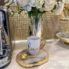 Inspire Me! Home Decor White Mug With Gold Handle (2 Styles)