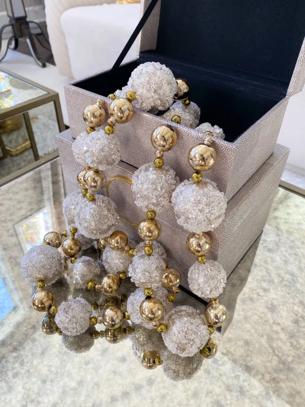 Inspire Me! Home Decor White And Gold Decorative Holiday Garland
