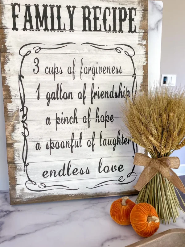Inspire Me! Home Decor Whitewash “Family Recipe” Wall Plaque WALL ART & MIRRORS