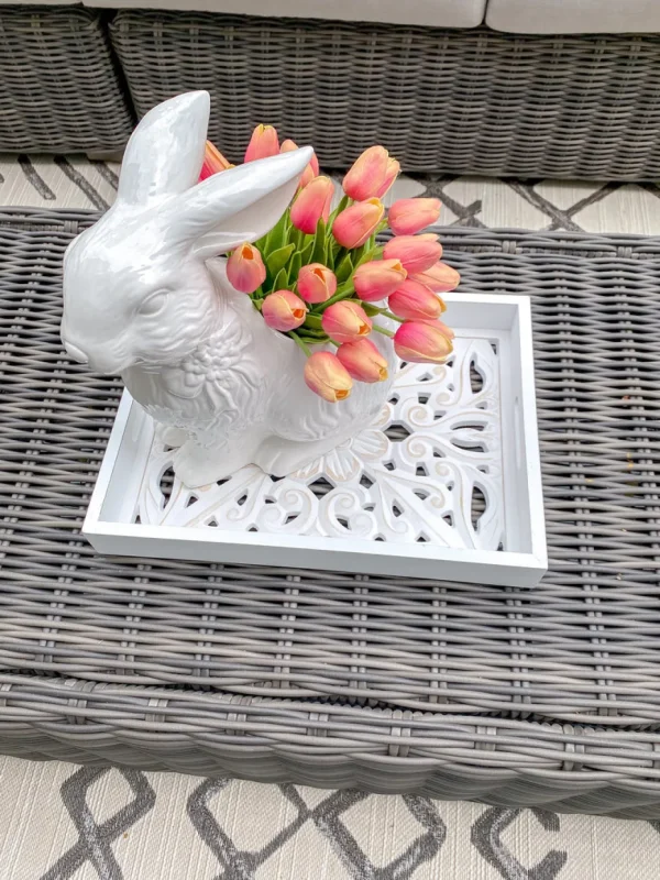 Inspire Me! Home Decor White Wood Trays With Detailed Interior (Set Of 3)