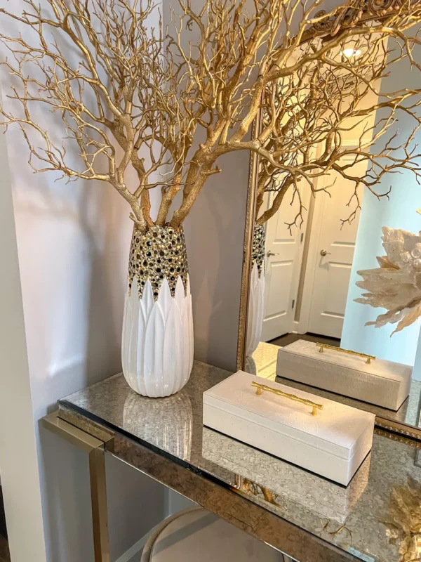 Inspire Me! Home Decor White And Gold Porcelain Vase With Circle Cutout Design (2 Styles)