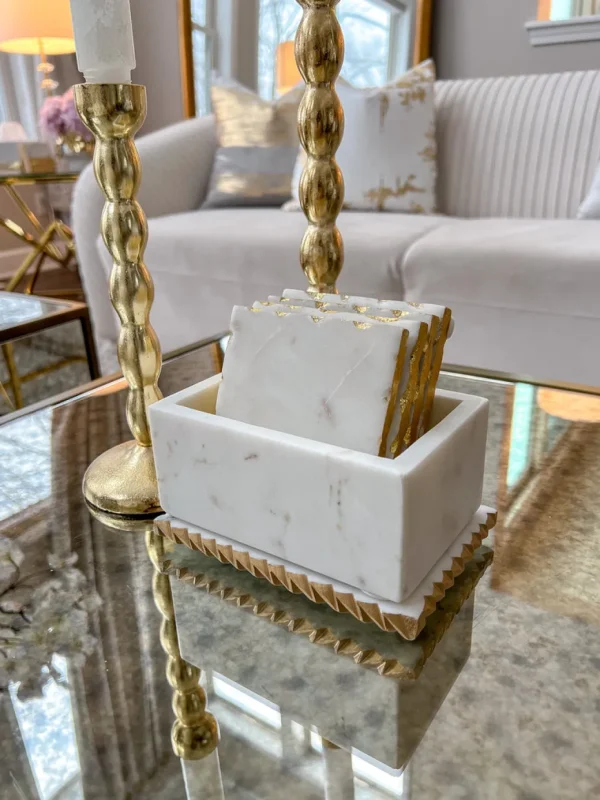 Inspire Me! Home Decor White Marble Decorative Box