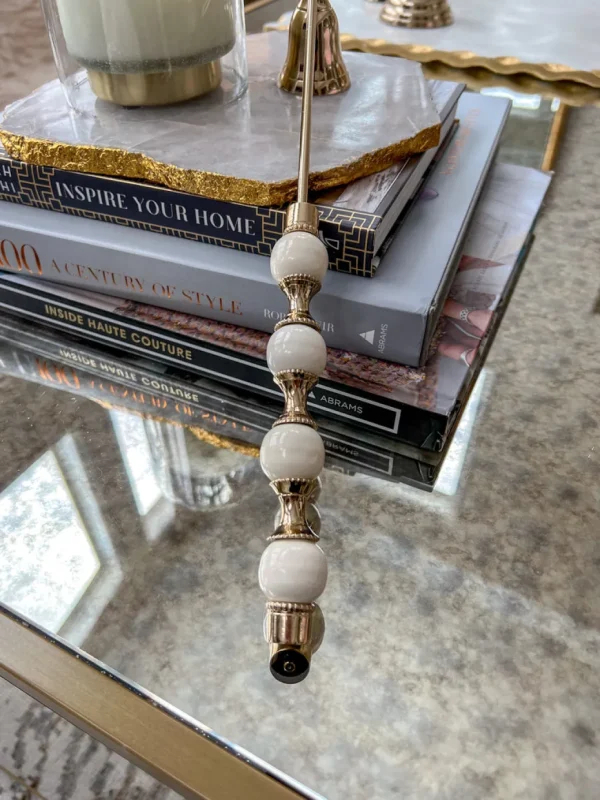 Inspire Me! Home Decor White And Gold Candle Snuffer