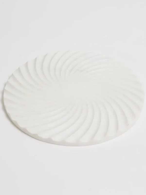 Inspire Me! Home Decor White Marble Spiral Shaped Board