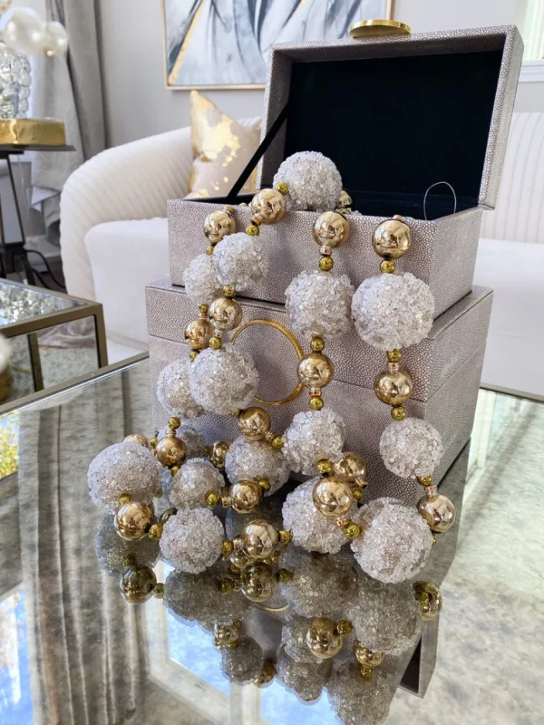 Inspire Me! Home Decor White And Gold Decorative Holiday Garland