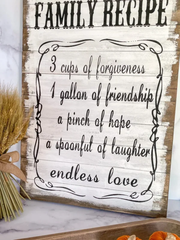 Inspire Me! Home Decor Whitewash “Family Recipe” Wall Plaque WALL ART & MIRRORS