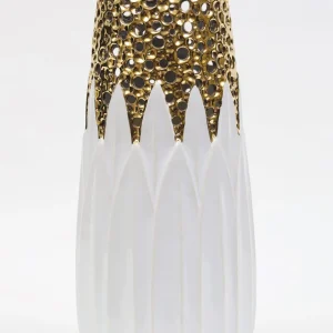 Inspire Me! Home Decor White And Gold Porcelain Vase With Circle Cutout Design (2 Styles)