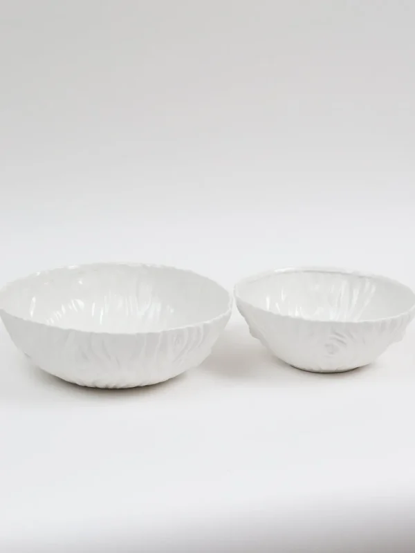 Inspire Me! Home Decor White Ceramic Round Bowl With Detailed Design (2 Sizes)