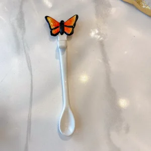 Inspire Me! Home Decor White Stir Spoon W/ Monarch Butterfly Topper KITCHEN