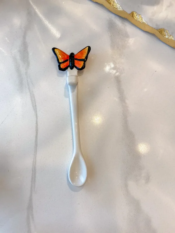 Inspire Me! Home Decor White Stir Spoon W/ Monarch Butterfly Topper KITCHEN